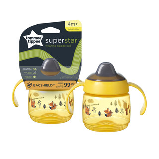 Tommee Tippee Superstar Sippee Weaning Cup, Babies Sippy Bottle, 190 ml, Yellow